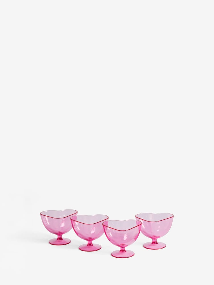 Pink Heart Picnic Serveware Set of 4 Bowls - Image 4 of 6