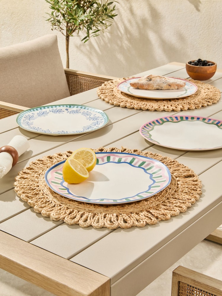 Multi Mediterranean Picnic Dinnerware Set of 4 Dinner Plates - Image 1 of 5