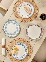 Multi Mediterranean Picnic Dinnerware Set of 4 Dinner Plates - Image 2 of 5