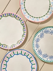 Multi Mediterranean Picnic Dinnerware Set of 4 Dinner Plates - Image 3 of 5