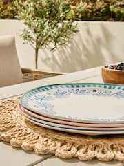 Multi Mediterranean Picnic Dinnerware Set of 4 Dinner Plates - Image 4 of 5