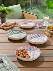 Multi Mediterranean Picnic Dinnerware Set of 4 Pasta Bowls - Image 1 of 6