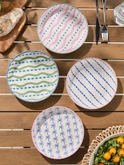 Multi Mediterranean Picnic Dinnerware Set of 4 Pasta Bowls - Image 2 of 6