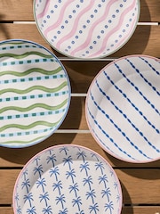 Multi Mediterranean Picnic Dinnerware Set of 4 Pasta Bowls - Image 3 of 6