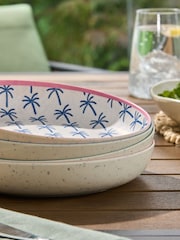 Multi Mediterranean Picnic Dinnerware Set of 4 Pasta Bowls - Image 4 of 6