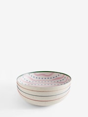 Multi Mediterranean Picnic Dinnerware Set of 4 Pasta Bowls - Image 5 of 6