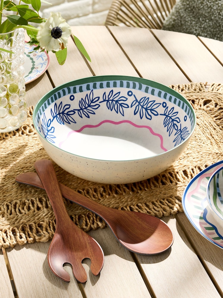 Multi Mediterranean Picnic Serveware Salad Bowl Set - Image 2 of 4