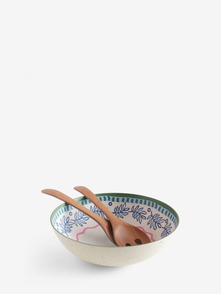 Multi Mediterranean Picnic Serveware Salad Bowl Set - Image 4 of 4