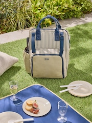 Blue/Neutral Mediterranean 4 Person Picnic Backpack - Image 1 of 5