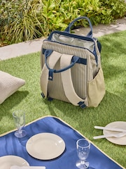 Blue/Neutral Mediterranean 4 Person Picnic Backpack - Image 2 of 5