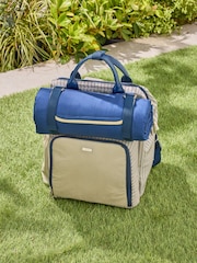 Blue/Neutral Mediterranean 4 Person Picnic Backpack - Image 3 of 5