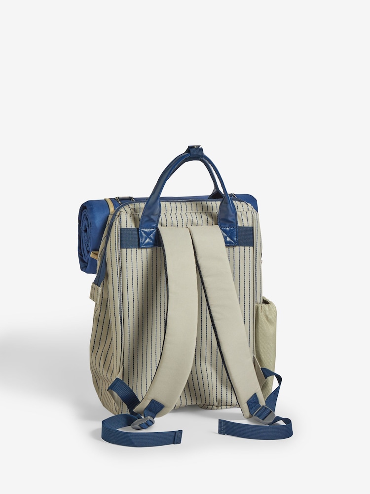 Blue/Neutral Mediterranean 4 Person Picnic Backpack - Image 5 of 5