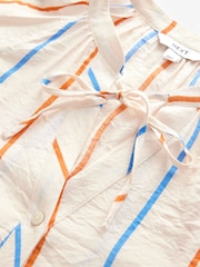 Ecru Stripe Tie Neck Long Sleeve Blouse - Image 6 of 7