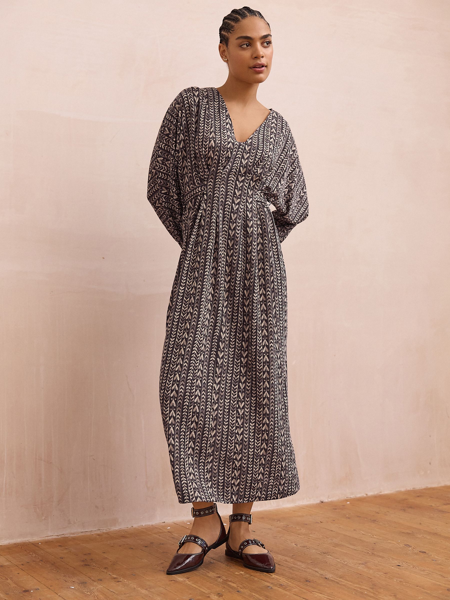 Buy Scarlett & Jo Cream Victoria Dobby Spot Midi Dress from