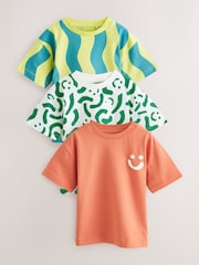 Green/Yellow Short Sleeve T-Shirts 3 Pack (3mths-7yrs) - Image 1 of 3