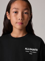 أسود - smALLSAINTS Oversized 100% Cotton Underground Long Sleeve Crew T-Shirt - صورة 3 من 7