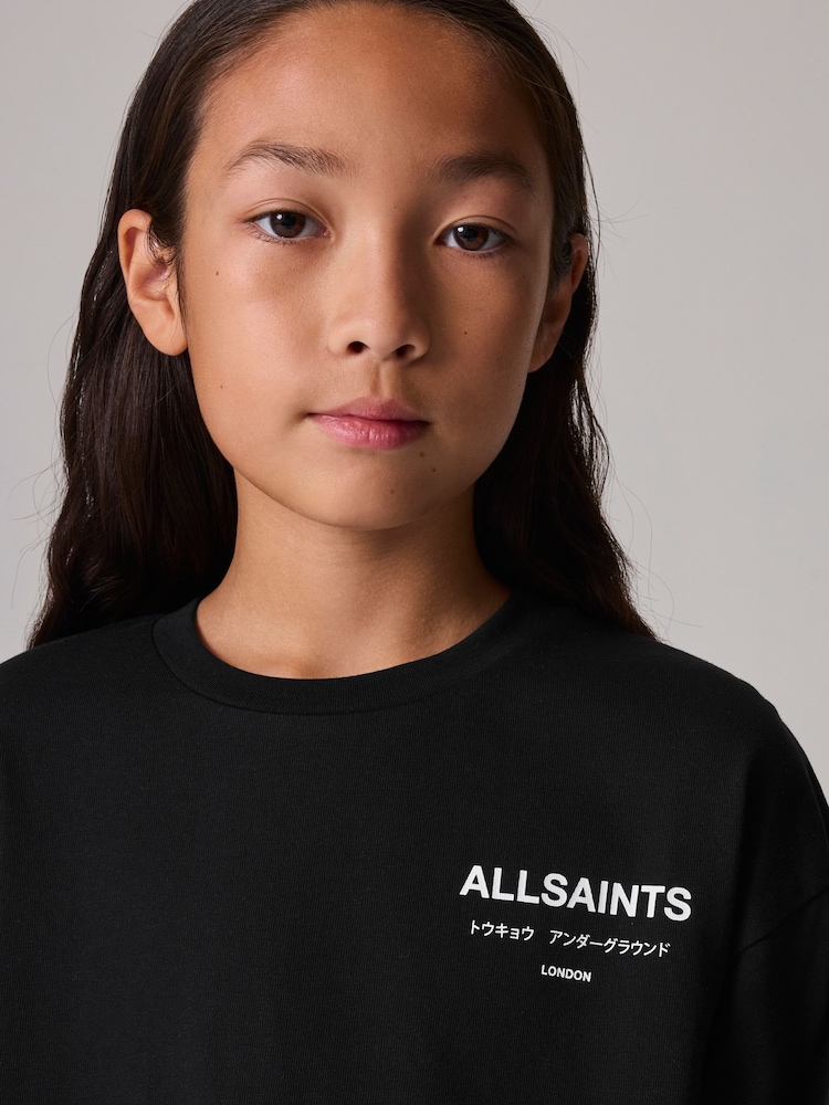 smALLSAINTS Black Oversized 100% Cotton Underground Long Sleeve Crew T-Shirt - Image 3 of 7