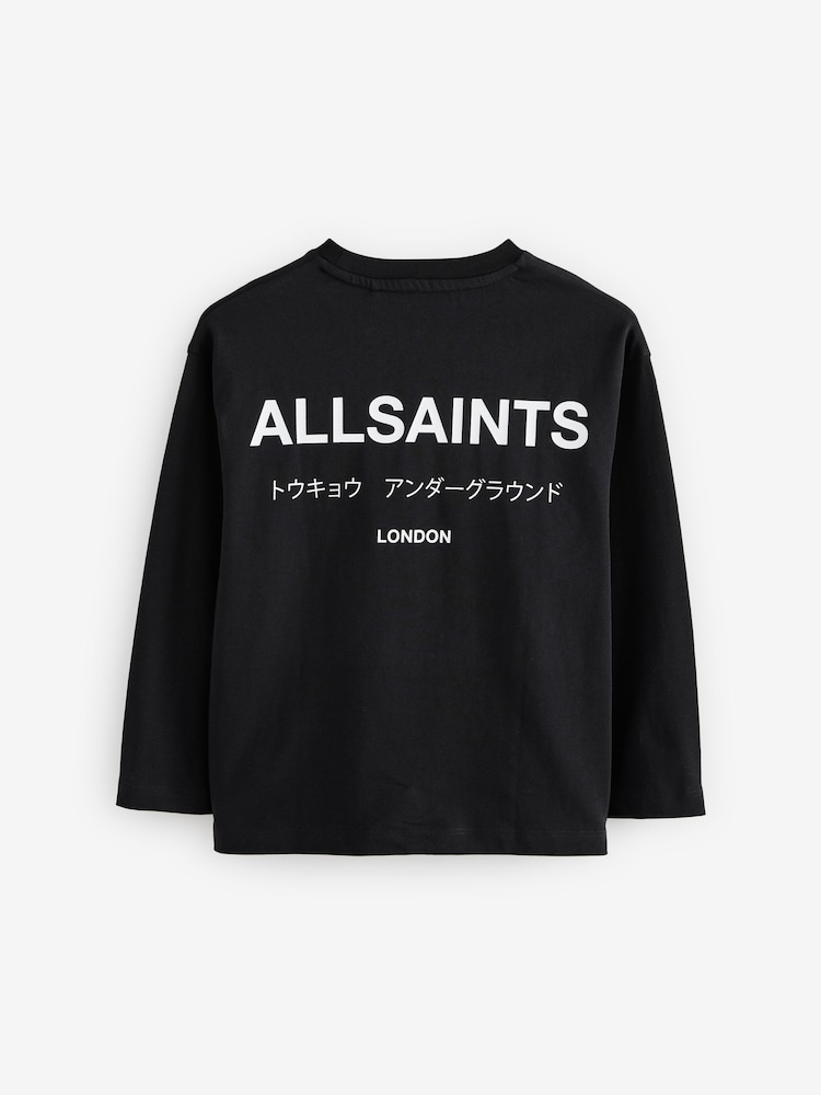 smALLSAINTS Black Oversized 100% Cotton Underground Long Sleeve Crew T-Shirt - Image 5 of 7