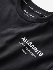 أسود - smALLSAINTS Oversized 100% Cotton Underground Long Sleeve Crew T-Shirt - صورة 6 من 7