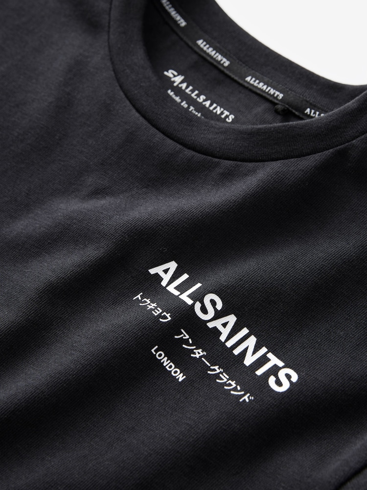 smALLSAINTS Black Oversized 100% Cotton Underground Long Sleeve Crew T-Shirt - Image 6 of 7