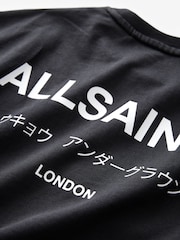 أسود - smALLSAINTS Oversized 100% Cotton Underground Long Sleeve Crew T-Shirt - صورة 7 من 7
