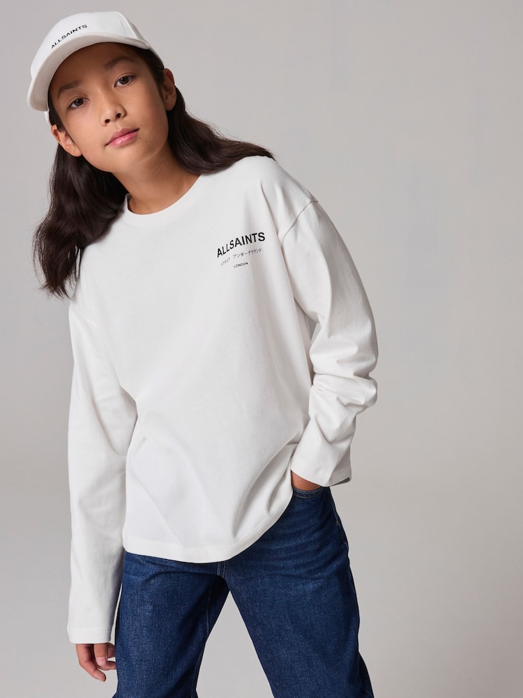 Blanco - smALLSAINTS Oversized 100% Cotton Underground Long Sleeve Crew T-Shirt - Imagen 1 de 7 Blanco - smALLSAINTS Oversized 100% Cotton Underground Long Sleeve Crew T-Shirt - Imagen 1 de 7
