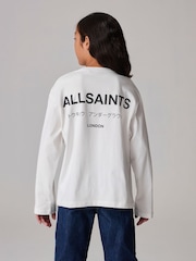 smALLSAINTS White Oversized 100% Cotton Underground Long Sleeve Crew T-Shirt - Image 2 of 7