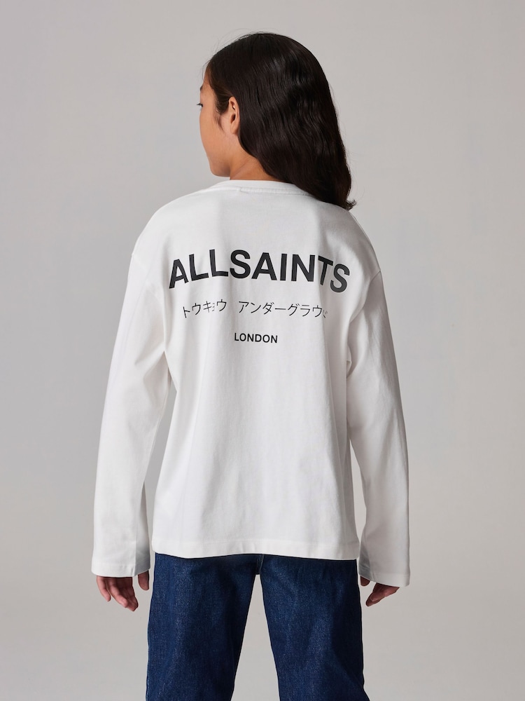 Blanco - smALLSAINTS Oversized 100% Cotton Underground Long Sleeve Crew T-Shirt - Imagen 2 de 7 Blanco - smALLSAINTS Oversized 100% Cotton Underground Long Sleeve Crew T-Shirt - Imagen 2 de 7