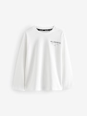 smALLSAINTS White Oversized 100% Cotton Underground Long Sleeve Crew T-Shirt - Image 4 of 7