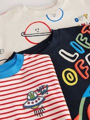 Red/Blue Space Short Sleeve T-Shirts 3 Pack (3mths-7yrs) - Image 3 of 3