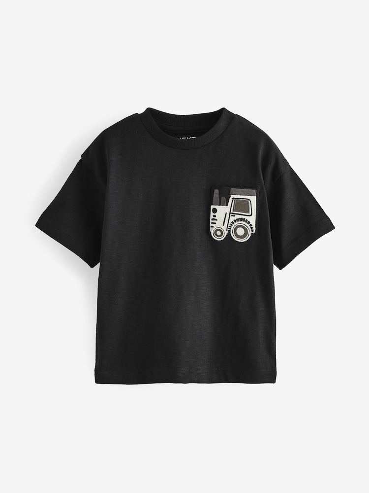 Black/White Short Sleeve T-Shirts 4 Pack (3mths-7yrs) - Image 6 of 8