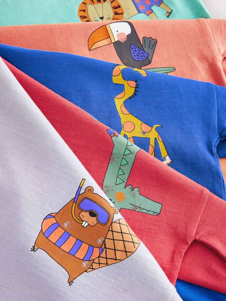 Multi Short Sleeve T-Shirts 5 Pack (3mths-7yrs) - Image 2 of 3 Multi Short Sleeve T-Shirts 5 Pack (3mths-7yrs) - Image 2 of 3