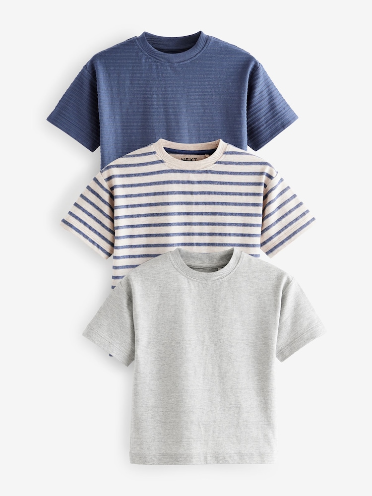 Blau/Grau - Kurzärmlige strukturierte T-Shirts im 3er-Pack (3 Monate bis 7 Jahre) - Bild 1 von 7 Blau/Grau - Kurzärmlige strukturierte T-Shirts im 3er-Pack (3 Monate bis 7 Jahre) - Bild 1 von 7