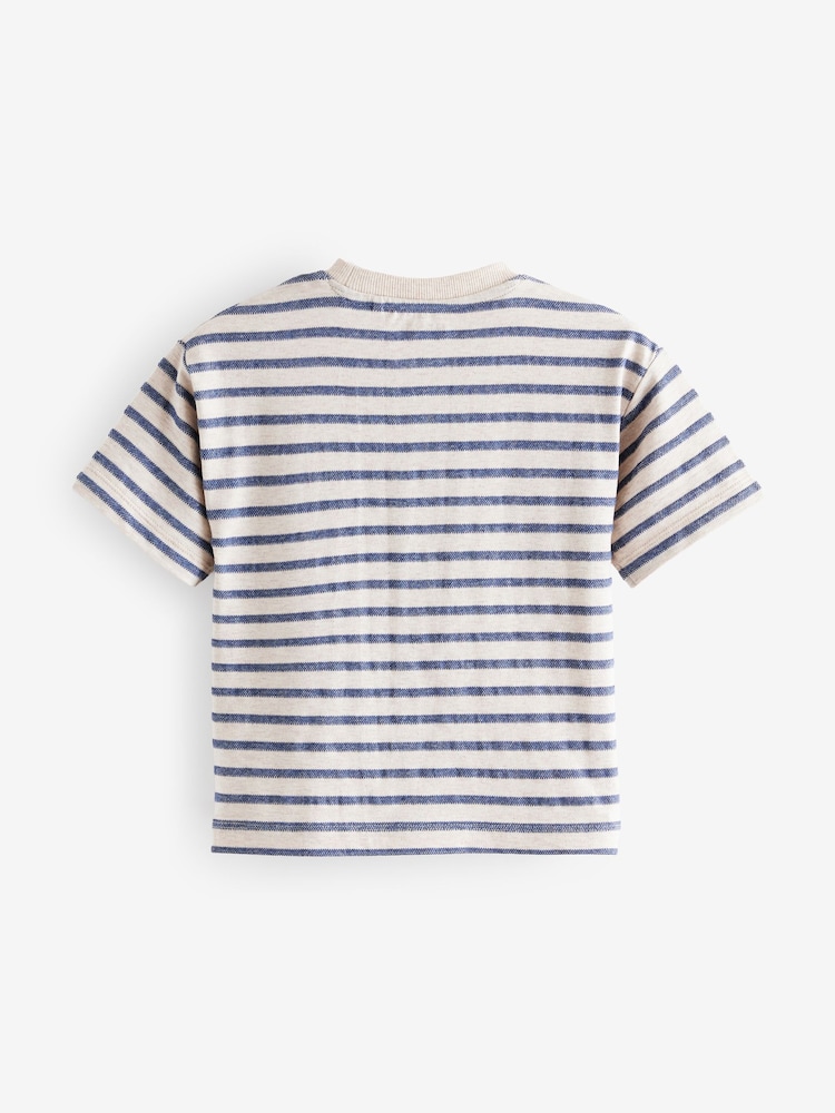 Blue/Grey Short Sleeve Textured T-Shirts 3 Pack (3mths-7yrs) - Image 3 of 7