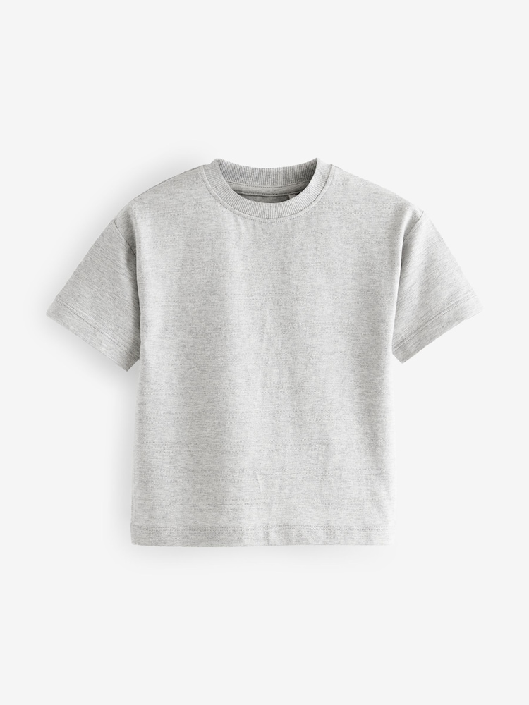 Blue/Grey Short Sleeve Textured T-Shirts 3 Pack (3mths-7yrs) - Image 4 of 7