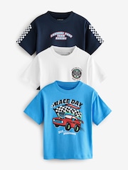 Blue/Black Short Sleeve T-Shirts 3 Pack (3mths-7yrs) - Image 1 of 7
