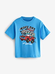 Blue/Black Short Sleeve T-Shirts 3 Pack (3mths-7yrs) - Image 2 of 7