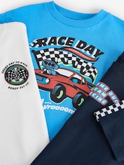 Blue/Black Short Sleeve T-Shirts 3 Pack (3mths-7yrs) - Image 7 of 7