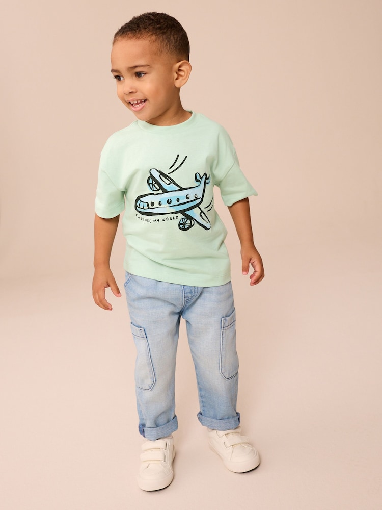 Black/White Transport Short Sleeve T-Shirts 3 Pack (3mths-7yrs) - Image 3 of 6