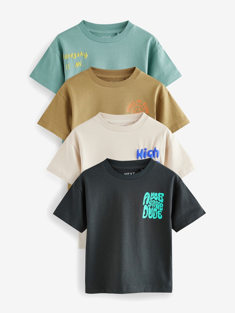 Napis - kratek rokav; s kratkimi rokavi majica 4 Pack (3mths-7yrs) - Slika 1 iz 8 Napis - kratek rokav; s kratkimi rokavi majica 4 Pack (3mths-7yrs) - Slika 1 iz 8