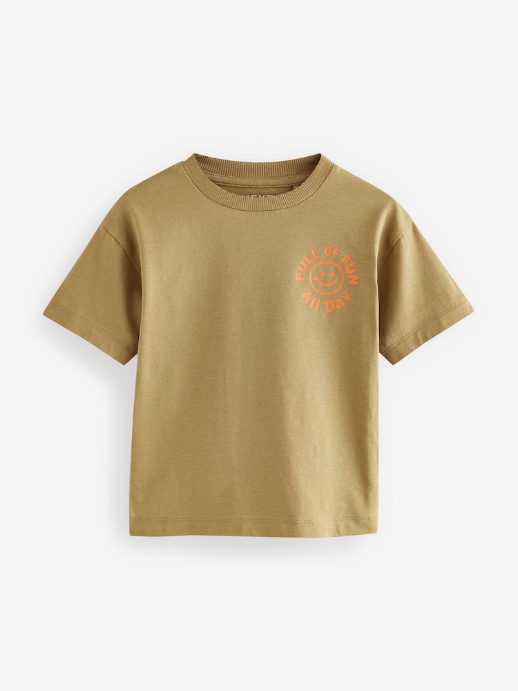 Multi Slogan Short Sleeve T-Shirts 4 Pack (3mths-7yrs) - Image 3 of 8