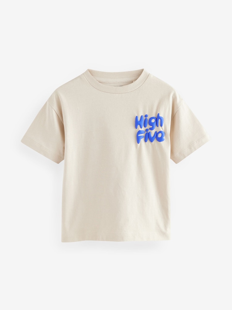 Multi Slogan Short Sleeve T-Shirts 4 Pack (3mths-7yrs) - Image 5 of 8