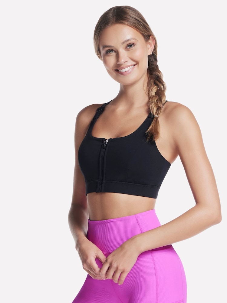 Skechers Black Goflex Joy Zip Front Bra - Image 2 of 4