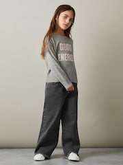 Reiss Grayson Wide Leg Frayed Jeans - Imagen 1 de 4