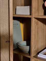 MADE.COM Oak Effect Pavia Rattan Bookcase - Image 2 of 5