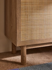 MADE.COM Oak Effect Pavia Rattan Bookcase - Image 3 of 5
