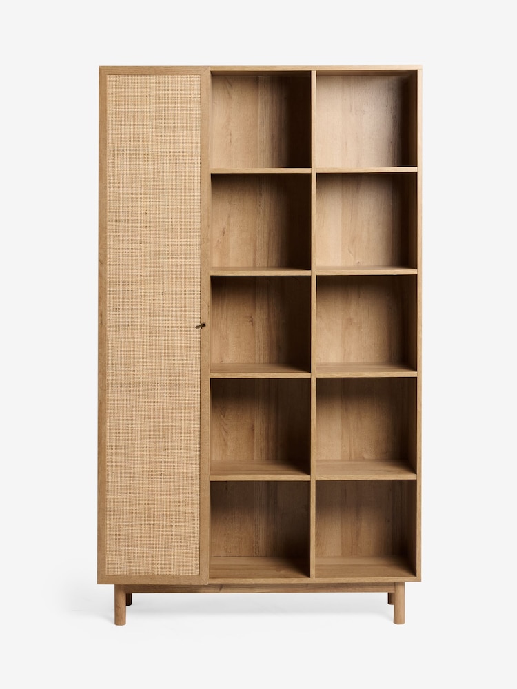 MADE.COM Oak Effect Pavia Rattan Bookcase - Image 5 of 5