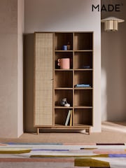 MADE.COM Oak Effect Pavia Rattan Bookcase - Image 7 of 7