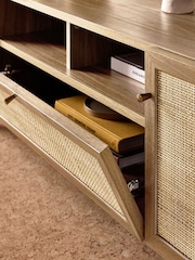MADE.COM Oak Effect Pavia Rattan Superwide Up to 50 Inch TV Unit - Image 2 of 5