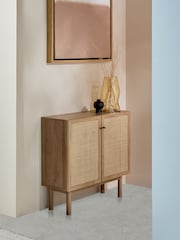 MADE.COM Oak Effect Pavia Rattan Small Sideboard - Image 1 of 4